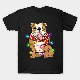 bulldog christmas lights T-Shirt